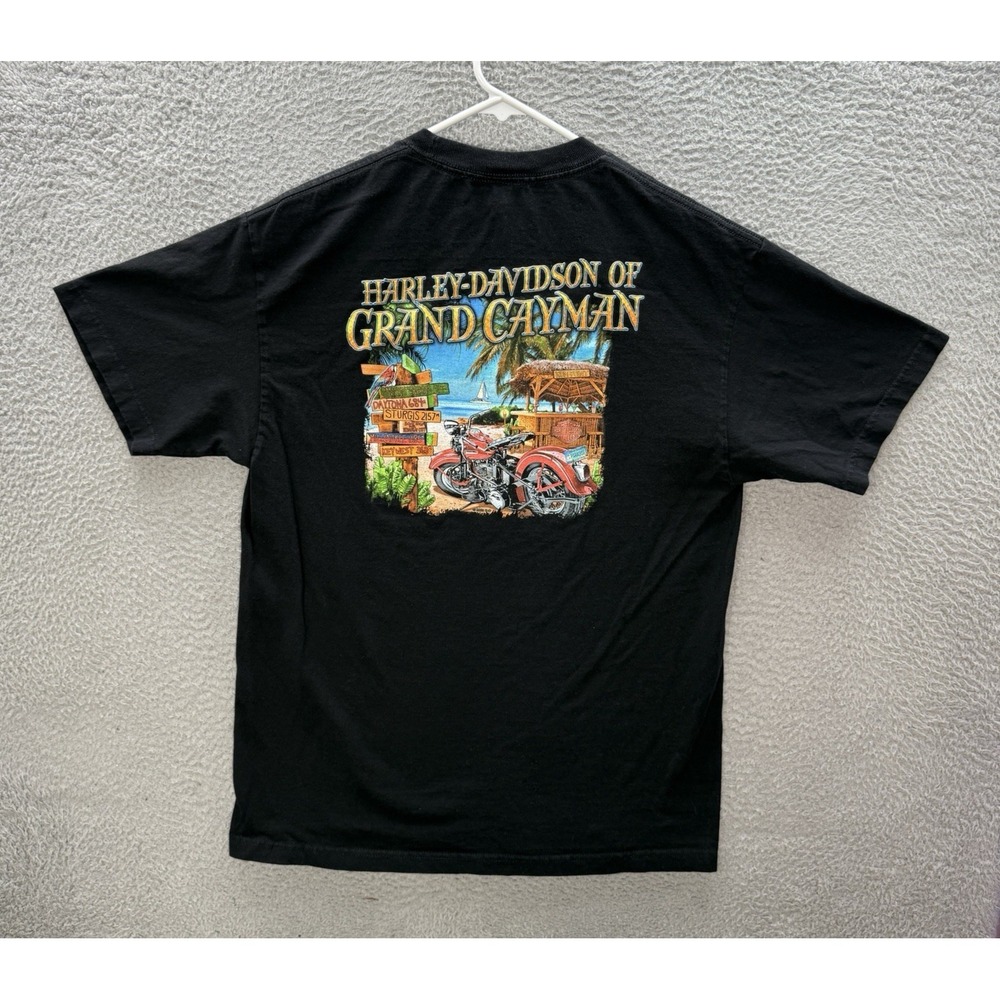 Harley Davidson Shirt Adult Large Black Motorcycle Biker Nature Grunge Surfer
